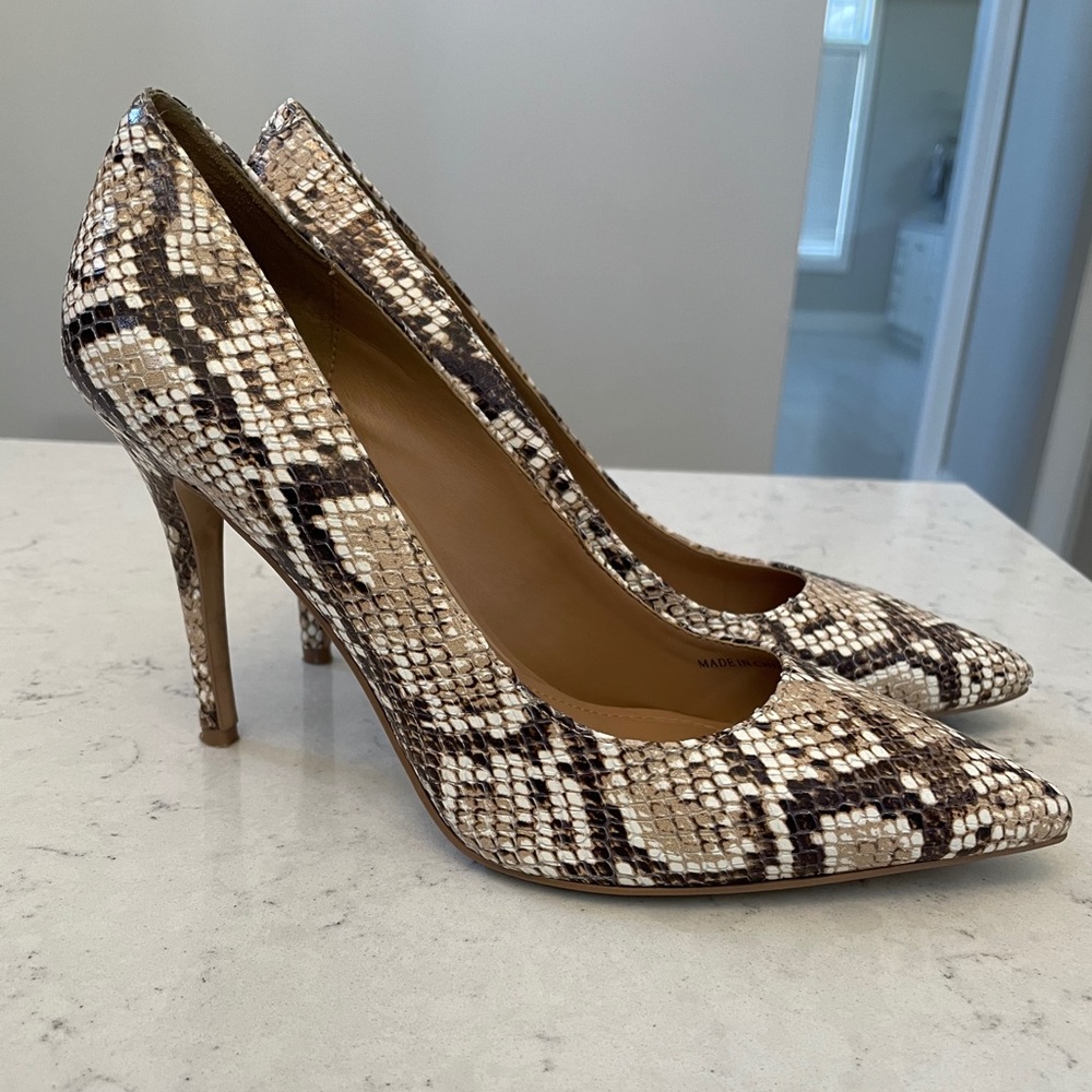 White House Black Market snakeskin heels
